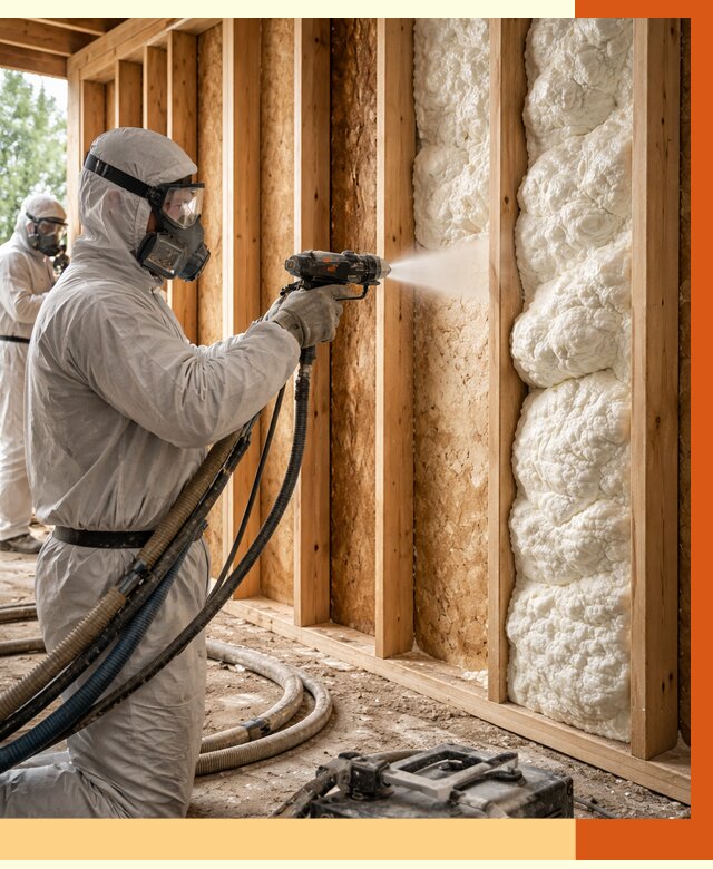 Утепление каркасного дома ППУ в Фурманове от 2853 руб./м2 — работа под ключ | ТепломастерФрв