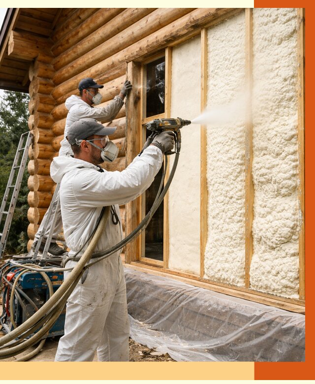 Утепление деревянного дома ППУ в Фурманове от 4279 руб/м2 | ТепломастерФрв — под ключ