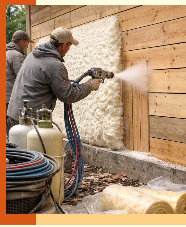 Утепление деревянного дома пенополиуретаном в Фурманове