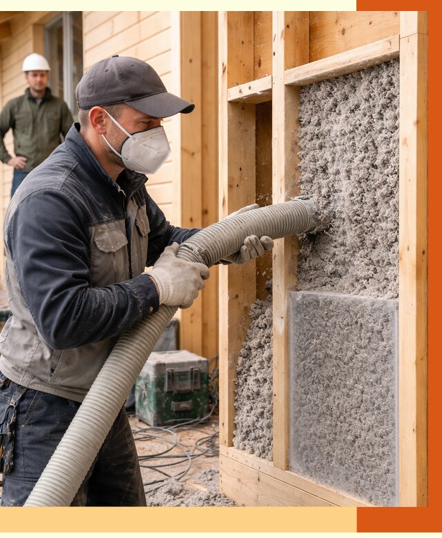 Утепление дома из бруса эковатой в Фурманове от 1885 руб/м2 | ТепломастерФрв