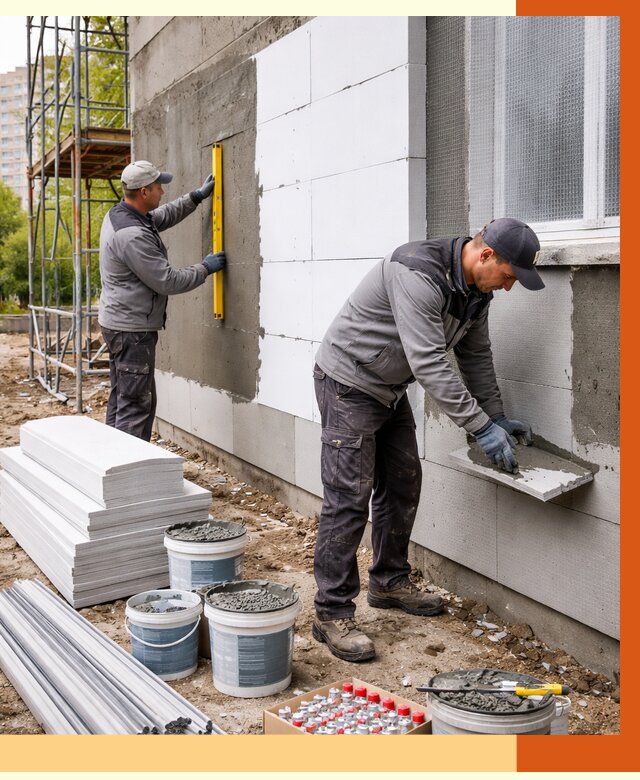 Утепление фасада и стен снаружи в Фурманове от 4279 руб. | ТепломастерФрв