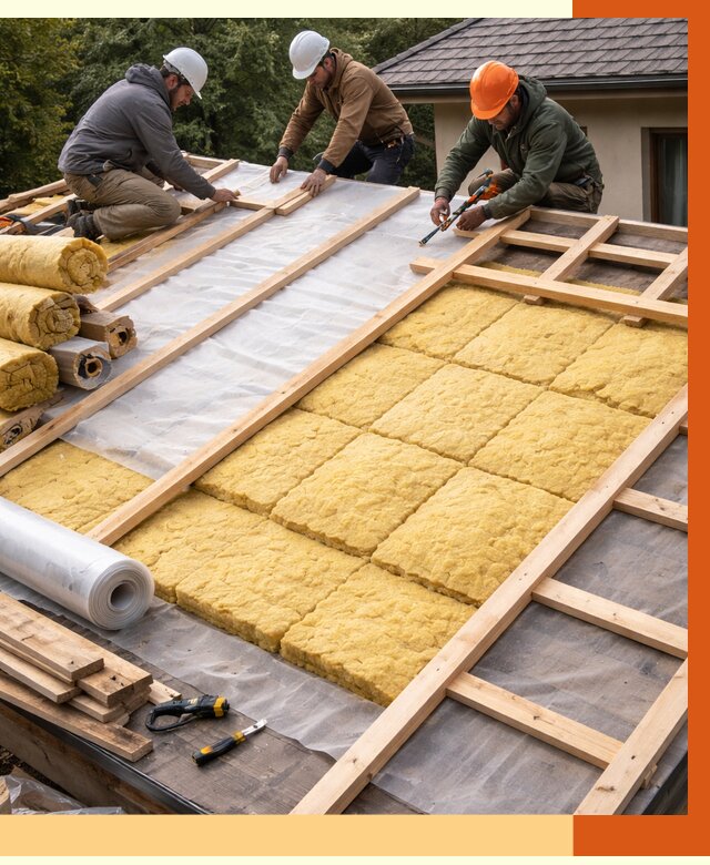 Утепление скатной крыши в Фурманове от 1274 руб./м2 под ключ | ТепломастерФрв