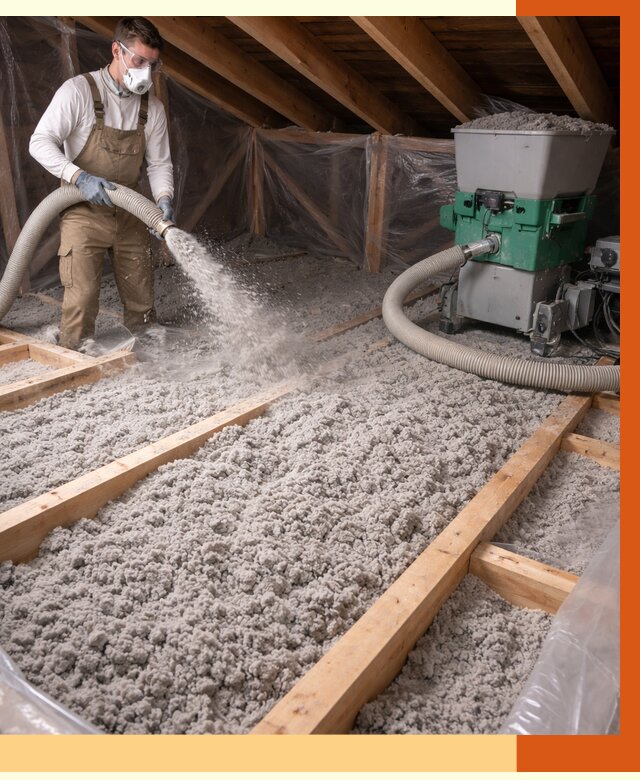 Утепление чердака эковатой в Фурманове от 1477 руб/м2 — заказать у ТепломастерФрв