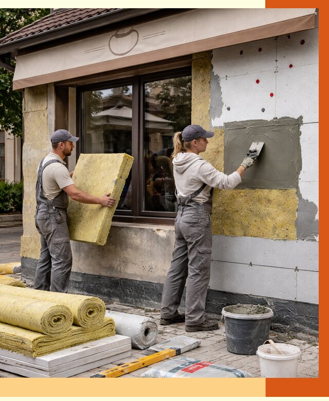 Утепление кафе в Фурманове от 4279 руб/м2 — комплексно под ключ | ТепломастерФрв