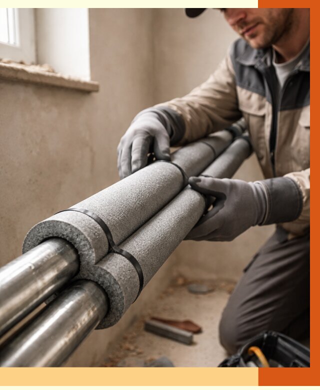 Утепление труб отопления в Фурманове от 2904 руб. за м² — услуги под ключ | ТепломастерФрв