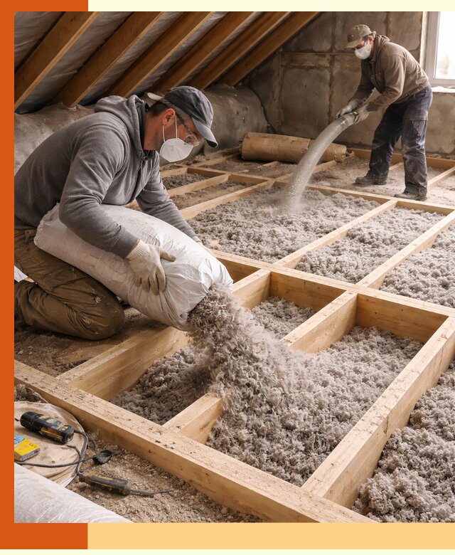 Заполнение полостей чердачного перекрытия в Фурманове качественно и надёжно