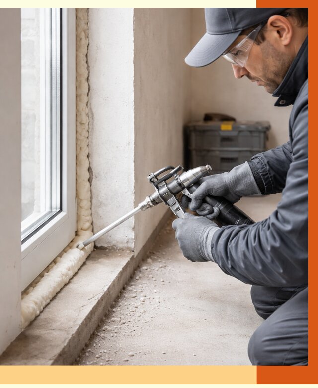 Герметизация стыков ППУ в Фурманове от 1681 руб. за м2 — утепление примыканий под ключ | ТепломастерФрв