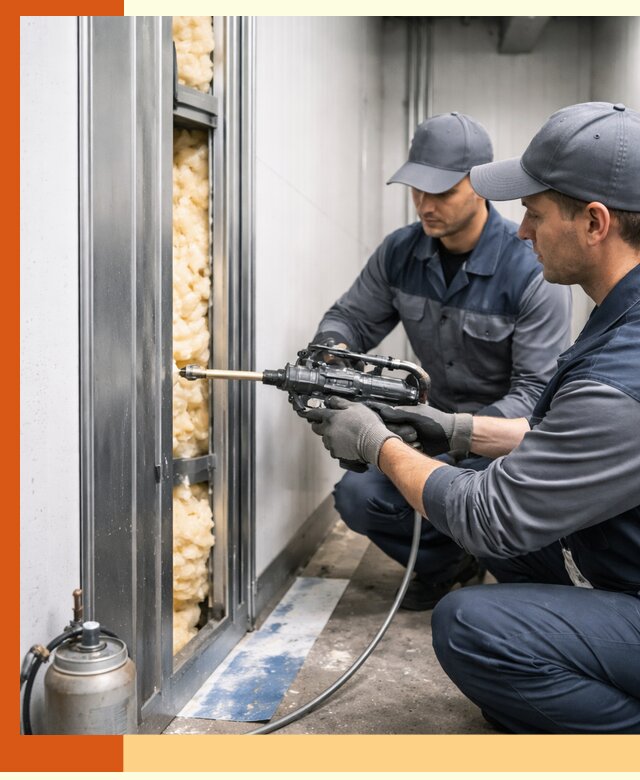 Заполнение пустот холодильных панелей в Фурманове специализированной пеной