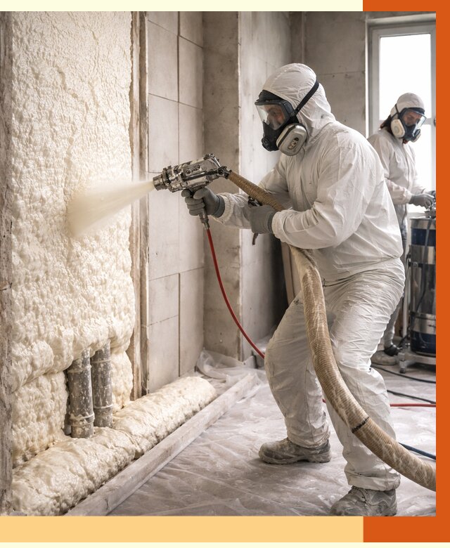 Напыление пенополиуретана в Фурманове от 7641 руб./м2 — услуги и монтаж ППУ | ТепломастерФрв