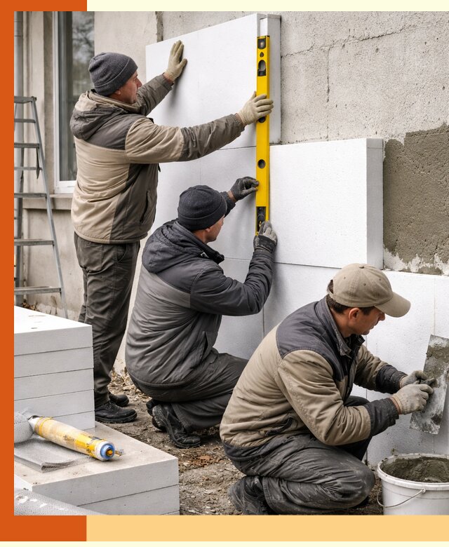 Утепление пенопластом наружных стен и фасадов в Фурманове