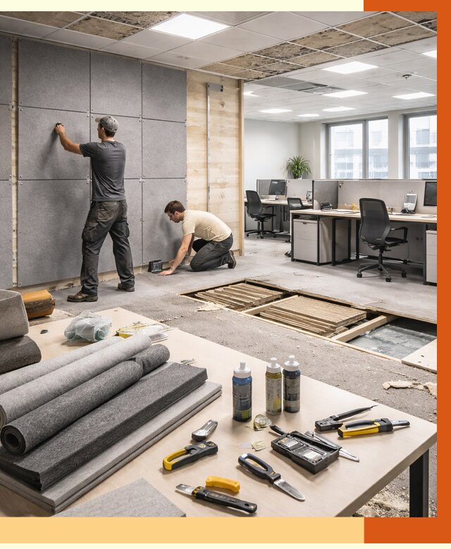 Профессиональная шумоизоляция офиса в Фурманове от 6877 руб. за м2 | ТепломастерФрв