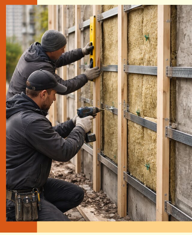 Монтаж обрешетки под утепление зданий и квартир в Фурманове